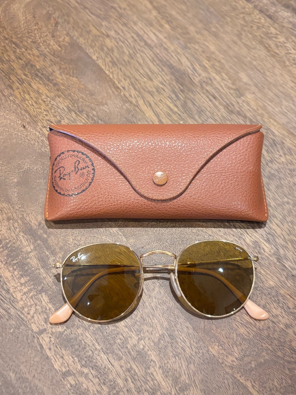 Ray-Ban Round Evolve Sunglasses Gold Frame